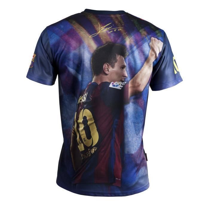 Tee Shirt Jaune Enfant T-shirt FC Barcelone Messi - N°10 - 100% Coton - Enfant Maillot De Foot Barcelone