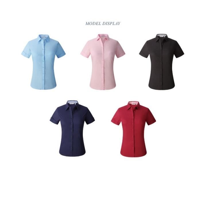 Chemise Femme Business Slim Manches Courtes Été Respirante en
