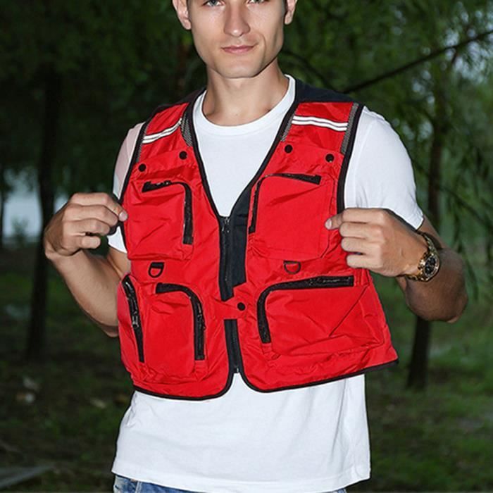 Homme Outdoor Gilet de P che la mouche Photographie multi poches