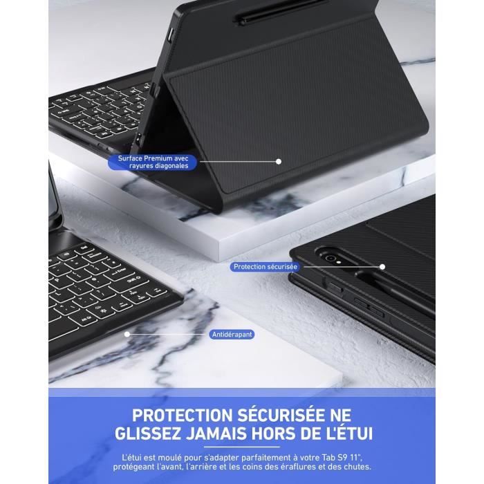 Housse Étui Blanc avec Clavier Bluetooth Azerty pour Tablette Samsung  Galaxy Tab A7 10.4 SM-T500 - Cdiscount Informatique