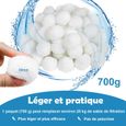 LZQ Balles Filtrantes Matériau filtrant avec 700 g Remplace 25 kg de sable filtrant Accessoire pour piscine Blanc-3