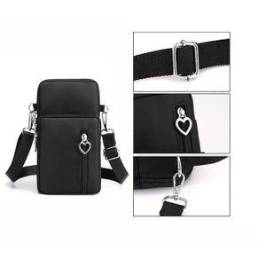 Sac Bandoulière En Cuir Synthétique Pour Téléphone - Noir, Léger Et Pratique - Pour Shopping, Balades, Soirées - 9