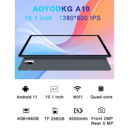 Tablette Tactile 10 pouces Android 11 4Go + 64Go/128G 5G WiFi