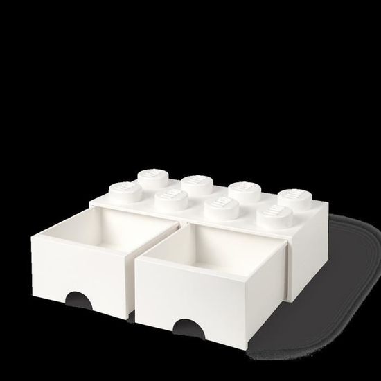 Lego Boîte avec tiroir Blanc, 11.3 × 15.8 × 31.6 cm