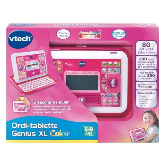 Ordi Apprentissage Bilingue Rose Fille VTech Genius XL Ordi Éducatif Bilingue Rose - 164 Jeux CP Au CM2 - Dès 6 Ans Ordi Apprentissage Bilingue Rose Fille VTech Genius XL Ordi Éducatif Bilingue Rose - 164 Jeux CP Au CM2 - Dès 6 Ans