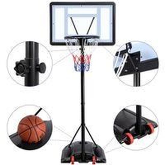 Yaheetech Panier de basket Portable Réglable en Hauteur 226,5-256,5 cm Panier  de Basket