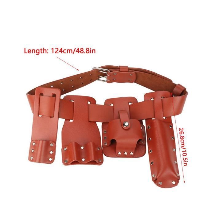 Ceinture Porte-Outils Renforcée - Bretelles Rouges Réglables Pour Travaux Intensifs