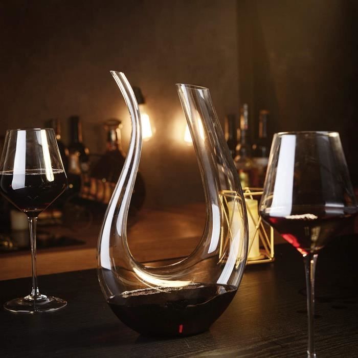 Amisglass Carafe à Décanter, Décanteur Cygne de vin de 1.5L en Forme U, Carafe  Vin Rouge en Cristal sans Plomb - La cave Cdiscount