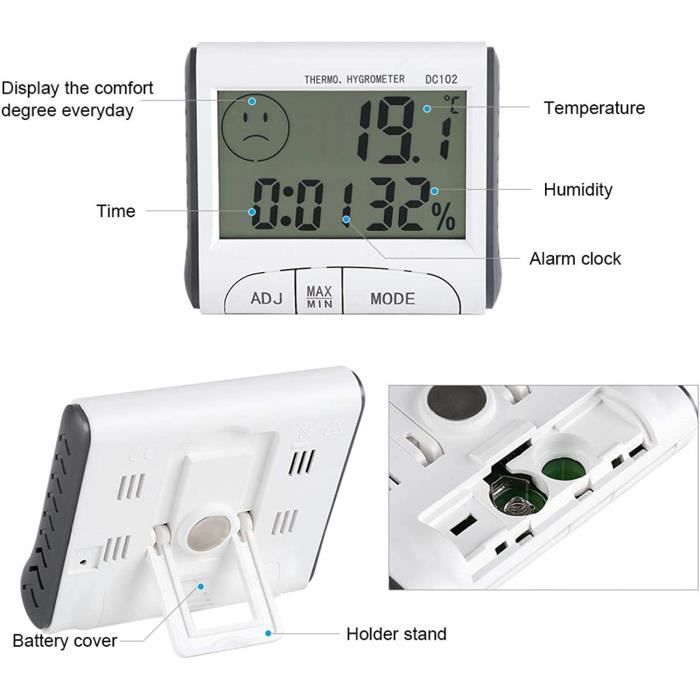 DIFCUL 3PCS LCD Thermomètre Hygromètre, Interieur Numérique