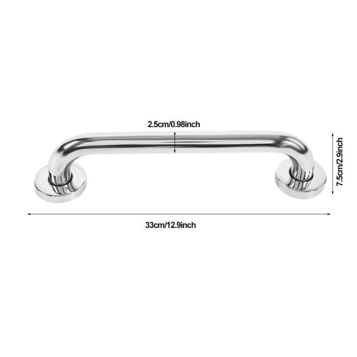 Barre D'Appui Douche Sécurité 304 Inox - Poignée Soutien Salle De Bain 35cm