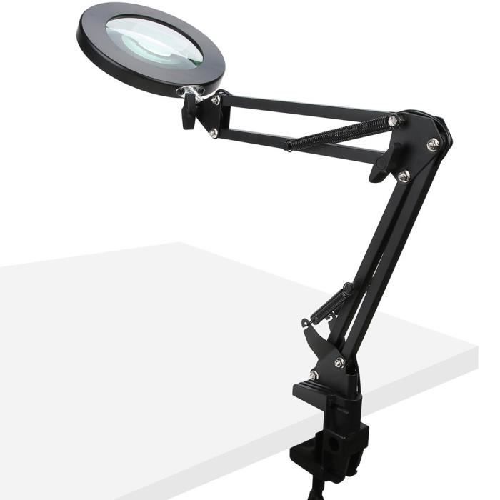 Fdit Lampe de table grossissante 10X Lampe de Table a Loupe 10X LED a Clip Pliable Lampe d Art d Ongle de Tatouage Beaute 3160C Cdiscount Maison