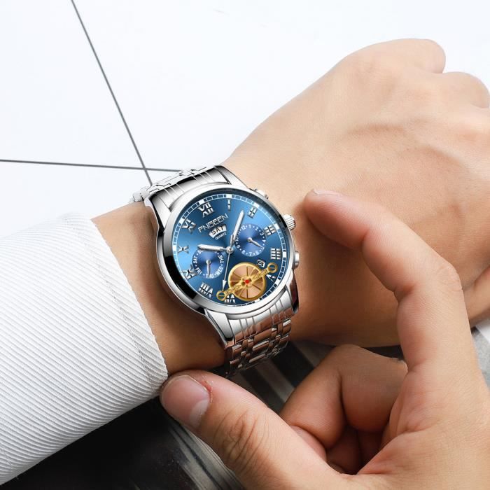 RMEGA Coffret Cadeau Montre Homme Montre Chic Montre pour Homme