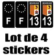 Département 13 région Sud logo 2 noir- PACA logo - F europe noir  - 4 Autocollants Stickers Auto Plaque d'immatriculation - Angles-0