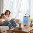 Climatiseur portable, mini rafraîchisseur d'air 4 en 1, 4 vitesses, 2 modes brumisation, éclairage LED RGB, blanc