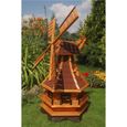 Balançoires Deko-Shop-Hannusch Grand moulin à vent décoratif en bois enduit avec bardeaux en asphalte rouge 165270-0
