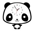 1 Pc acrylique horloge murale dessin animé délicat mignon Unique Panda forme suspendue pour hôtel de bureau à  CLOCK - PENDULUM-0