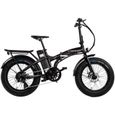 Vélo électrique FAT alu 20'' - MERCIER - 6 Vitesses - Autonomie 75 km - Cadre/potence pliants - Noir - Mixte-0