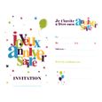 Cartes d'invitation Joyeux Anniversaire Festif x6 Multicolor-0
