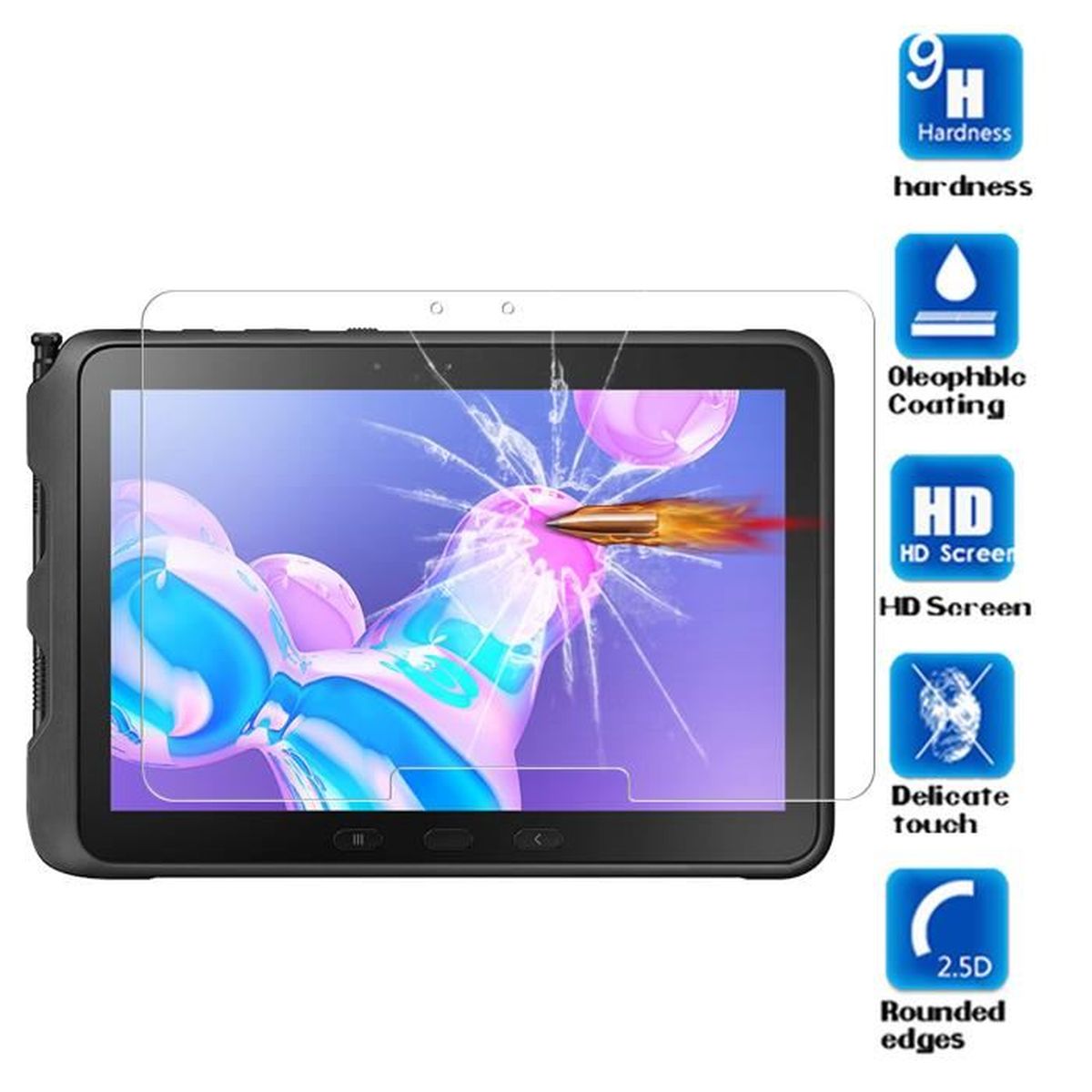 Protection Ecran Samsung Galaxy Tab Active Pro Verre Trempé SM-T545/T547  Tablette Protecteur Film de Protection [1 Pièces] - Cdiscount Informatique