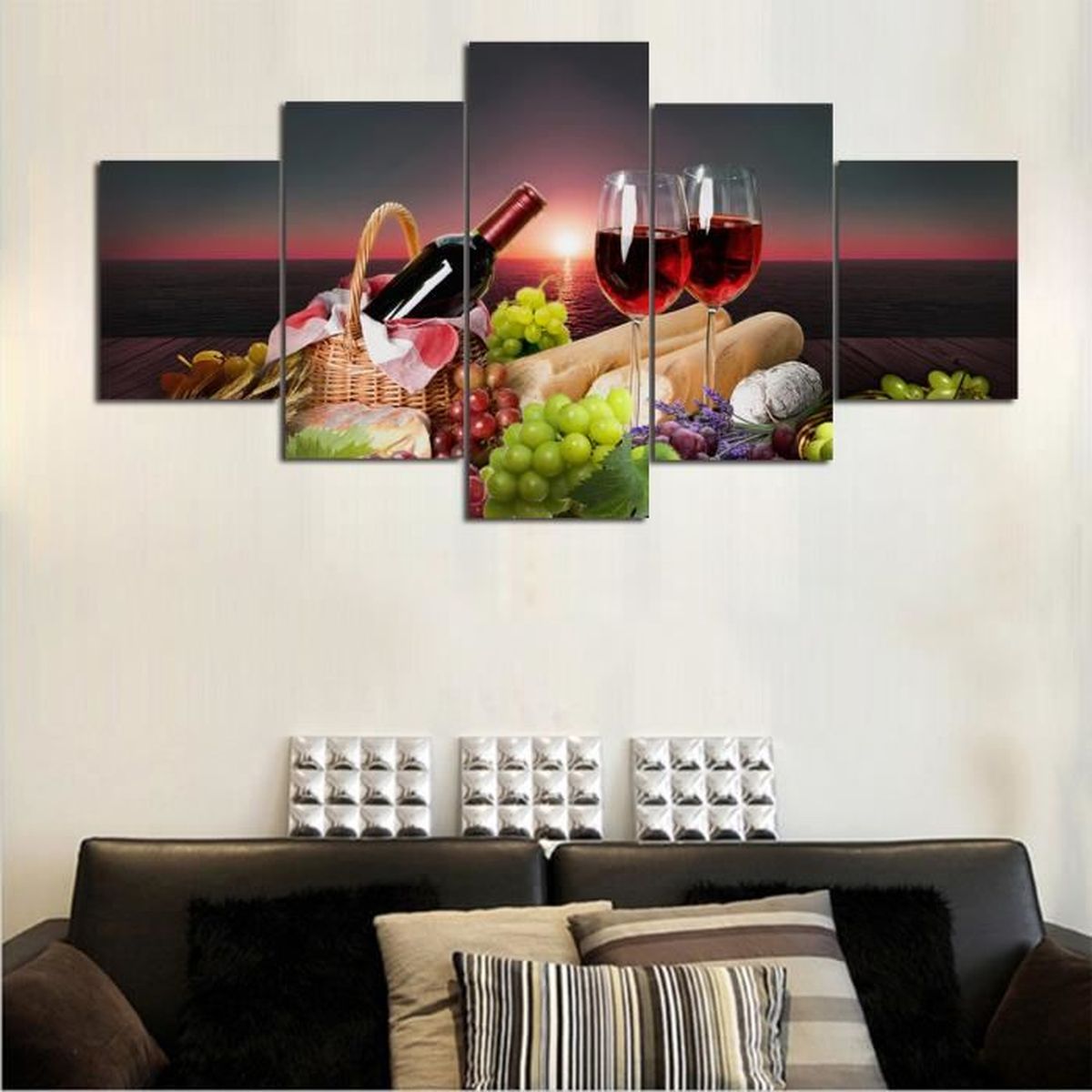 Sans cadre 19 Pièces rouge vin et fruits peinture sur toile Sans cadre 19 Pièces rouge vin et fruits peinture sur toile