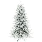 Sapin de Noël artificiel - HOMCOM - floqué de neige - 1815 branche, support en métal pliable - plastique ignifuge - 180H cm - vert