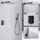 AIHOM Colonne de Douche Mécanique Ensemble de Douche Encastrable avec Grande Tête de Douche Carrée 12" Système de Douche en Laiton Noir