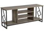 BELIANI Meuble TV effet bois foncé et noir FORRES