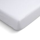 Drap housse uni percale de coton 2 personnes - 160x200cm - bonnet 28cm - Blanc - BLEU CALIN