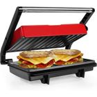 Grill Électrique - Gotoll - Appareil à Sandwich Presses à Panini, Croque Monsieur Plaques Anti-Adhésives (Rouge)