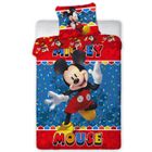 MATIN CALIN Parure de couette 2P pour lit 1 place 90 x 190 cm 100% Polyester-Microfibre "Mickey Mouse 2"