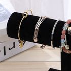QIILU SAL Présentoir de bracelet Présentoir à bijoux porte-chouchous Bracelet à la mode Simple pour meuble Gris simple Noir à une rangée