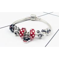 18CM Mickey Charms Bracelet bijoux Femme CZ Trèfle Charms cadeaux Pour Femme