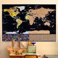Carte du Monde à Gratter Voyage Affiche (82x59 cm), Scratch off World Map, Grattez les Endroits Que Vous Avez Visité, Décoration D'i