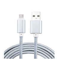 Lot de 2 Cable Micro USB nylon chargeur rapide pour Samsung Galaxy TAB A 10.5 2016 SM-T580 SM-T585 Couleur Argent, 1 mètre