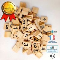 CONFO® Nombre Blocs En Bois 0-9 Numéros Blocs En Bois Enfants Éducation Précoce Jeu De Puzzle Copeaux De Bois 100 Puzzle Jouets