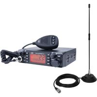 Pack CB PNI ESCORT Station de radio HP 9001 PRO ASQ réglable, AM-FM, 12V / 24V, 4W + Antenne CB PNI Extra 40 avec aimant, 30W
