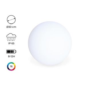DÉCORATION LUMINEUSE Boule lumineuse LED étanche Ø 30cm - SWEEEK - 16 couleurs - recharge sans fil
