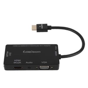 ADAPTATEUR AUDIO-VIDÉO  Câble Décodeur HDMI vers DVI 4K - VGA - HDMI Adapt