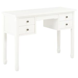 Vidaxl Bureau Blanc 110x40x80 Cm Bois Massif Achat Vente Bureau Vidaxl Bureau Blanc 110x40x80 Cdiscount