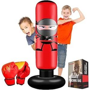 SAC DE FRAPPE Sac de Boxe Enfant 160cm Gonflable Ninja Sac de Fr
