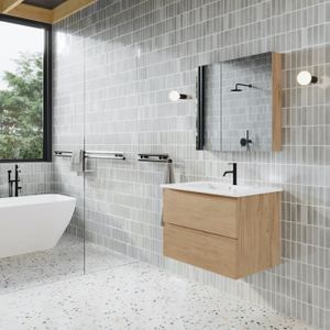 MEUBLE VASQUE - PLAN Meuble salle de bain design simple vasque MESSINA 