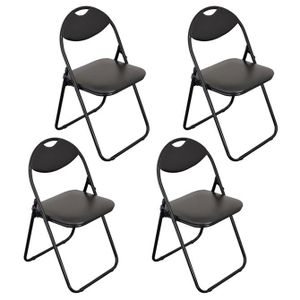4 pièces Chaise de Camping Chaise Pliante Chaise De Pêche Chaise Réalisateur pliante métal noir