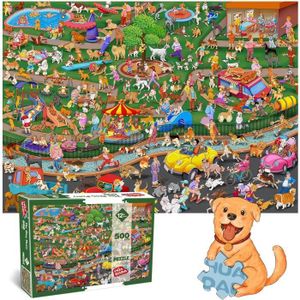 PUZZLE Fun Dogs Park Puzzle 500 Pièces Adultes The Dogs P