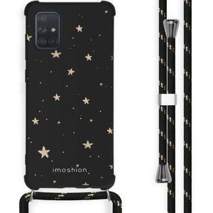 Ultra Mince Transparente TPU Bumper Etui avec Réglable Cordon Coque Collier pour Samsung Galaxy A71 Tour de Cou Chaîne Lanière Housse Necklace Bandouilière Stylée Case Cover pour Samsung Galaxy A71 