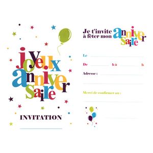 Carte invitation anniversaire enfant - Cdiscount