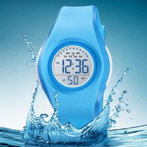 MONTRE Montre Enfant Fille pas cher marque bracelet numérique chronomètre garcons sport étanche affichage lumineux Bleu