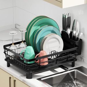 Égouttoir à vaisselle pliable HUDSON Noir Acier 35x26.5x38Hcm