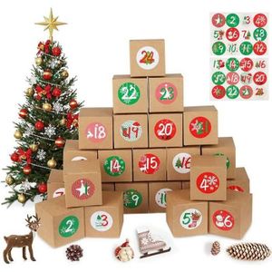 relaxdays Calendrier de l'Avent DIY 24 boites vides Cubes à remplir  soi-même Noël, Enfant Adulte, Carton, Design A, 32 x 22 x 5 cm : :  Cuisine et Maison