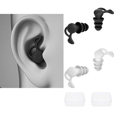 Bouchon Oreille Piscine, 2 Paires de Bouchons d'oreilles de Natation en Silicone Réutilisables et Imperméables Noir et blanc - Sport Bouchon Oreille Piscine, 2 Paires de Bouchons d'oreilles de Natation en Silicone Réutilisables et Imperméables Noir et blanc - Sport