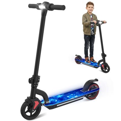 E-RIDES Trottinette Électrique Enfant 130W - Pliable, 15 Km/h, 3 Modes, Écran LED & Lumières Colorées - Cadeau Parfait Pour Noël